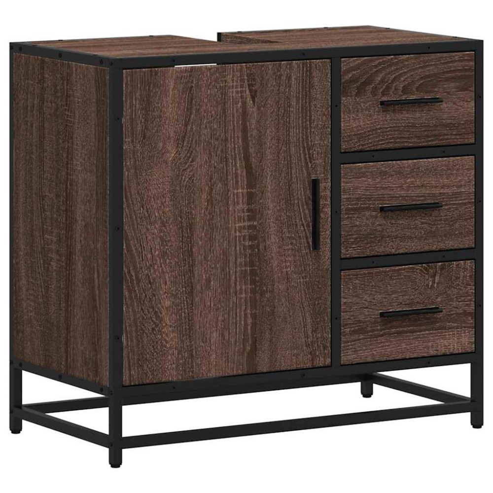 vidaXL Dulap pentru chiuvetă de baie stejar maro 65x33x60 cm lemn