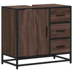 vidaXL Dulap pentru chiuvetă de baie stejar maro 65x33x60 cm lemn vidaXL Dulap pentru chiuvetă de baie stejar maro 65x33x60 cm lemn