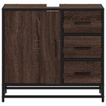 vidaXL Dulap pentru chiuvetă de baie stejar maro 65x33x60 cm lemn vidaXL Dulap pentru chiuvetă de baie stejar maro 65x33x60 cm lemn
