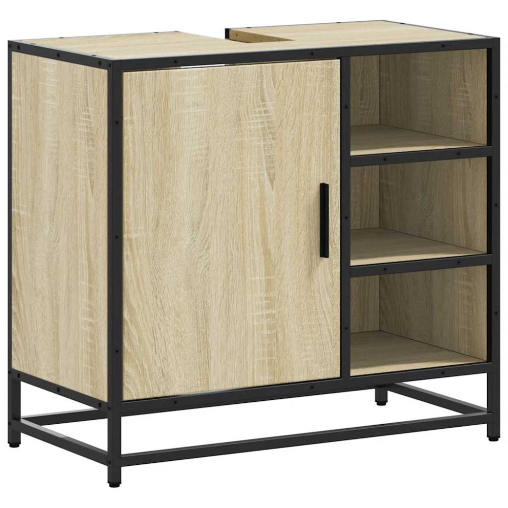 vidaXL Dulap de chiuvetă baie stejar sonoma 65x33x60 cm lemn prelucrat