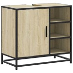 vidaXL Dulap de chiuvetă baie stejar sonoma 65x33x60 cm lemn prelucrat vidaXL Dulap de chiuvetă baie stejar sonoma 65x33x60 cm lemn prelucrat