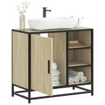 vidaXL Dulap de chiuvetă baie stejar sonoma 65x33x60 cm lemn prelucrat vidaXL Dulap de chiuvetă baie stejar sonoma 65x33x60 cm lemn prelucrat