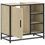 vidaXL Dulap de chiuvetă baie stejar sonoma 65x33x60 cm lemn prelucrat vidaXL Dulap de chiuvetă baie stejar sonoma 65x33x60 cm lemn prelucrat