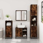 vidaXL Dulap pentru chiuvetă de baie stejar afumat 65x33x60 cm lemn vidaXL Dulap pentru chiuvetă de baie stejar afumat 65x33x60 cm lemn