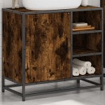 vidaXL Dulap pentru chiuvetă de baie stejar afumat 65x33x60 cm lemn vidaXL Dulap pentru chiuvetă de baie stejar afumat 65x33x60 cm lemn