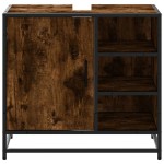 vidaXL Dulap pentru chiuvetă de baie stejar afumat 65x33x60 cm lemn vidaXL Dulap pentru chiuvetă de baie stejar afumat 65x33x60 cm lemn