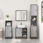 vidaXL Dulap pentru chiuvetă de baie gri Sonoma 65x33x60 cm lemn vidaXL Dulap pentru chiuvetă de baie gri Sonoma 65x33x60 cm lemn