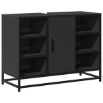 vidaXL Dulap chiuveta de baie, negru, 80x33x60 cm, lemn compozit vidaXL Dulap chiuveta de baie, negru, 80x33x60 cm, lemn compozit