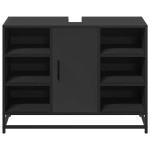 vidaXL Dulap chiuveta de baie, negru, 80x33x60 cm, lemn compozit vidaXL Dulap chiuveta de baie, negru, 80x33x60 cm, lemn compozit