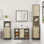 vidaXL Dulap chiuveta de baie, stejar sonoma, 80x33x60cm lemn compozit