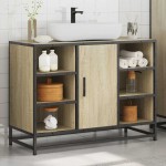 vidaXL Dulap chiuveta de baie, stejar sonoma, 80x33x60cm lemn compozit