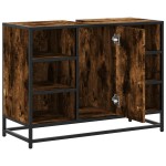 vidaXL Dulap chiuveta de baie stejar fumuriu 80x33x60 cm lemn compozit