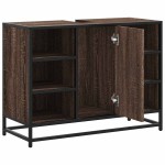 vidaXL Dulap chiuveta de baie, stejar maro, 80x33x60 cm, lemn compozit