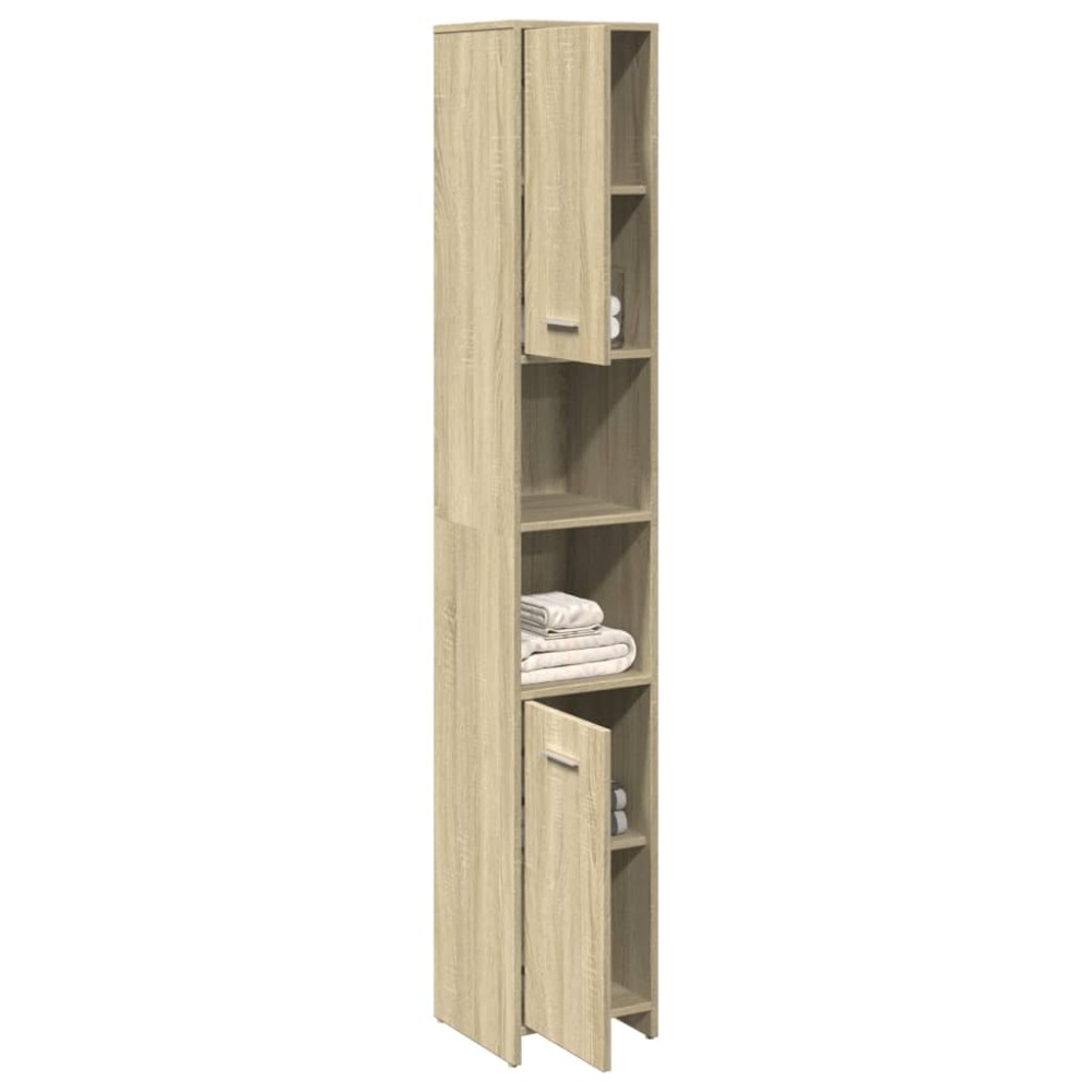 vidaXL Dulap de baie, stejar sonoma, 30x30x183,5 cm, PAL