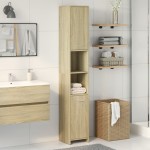 vidaXL Dulap de baie, stejar sonoma, 30x30x183,5 cm, PAL