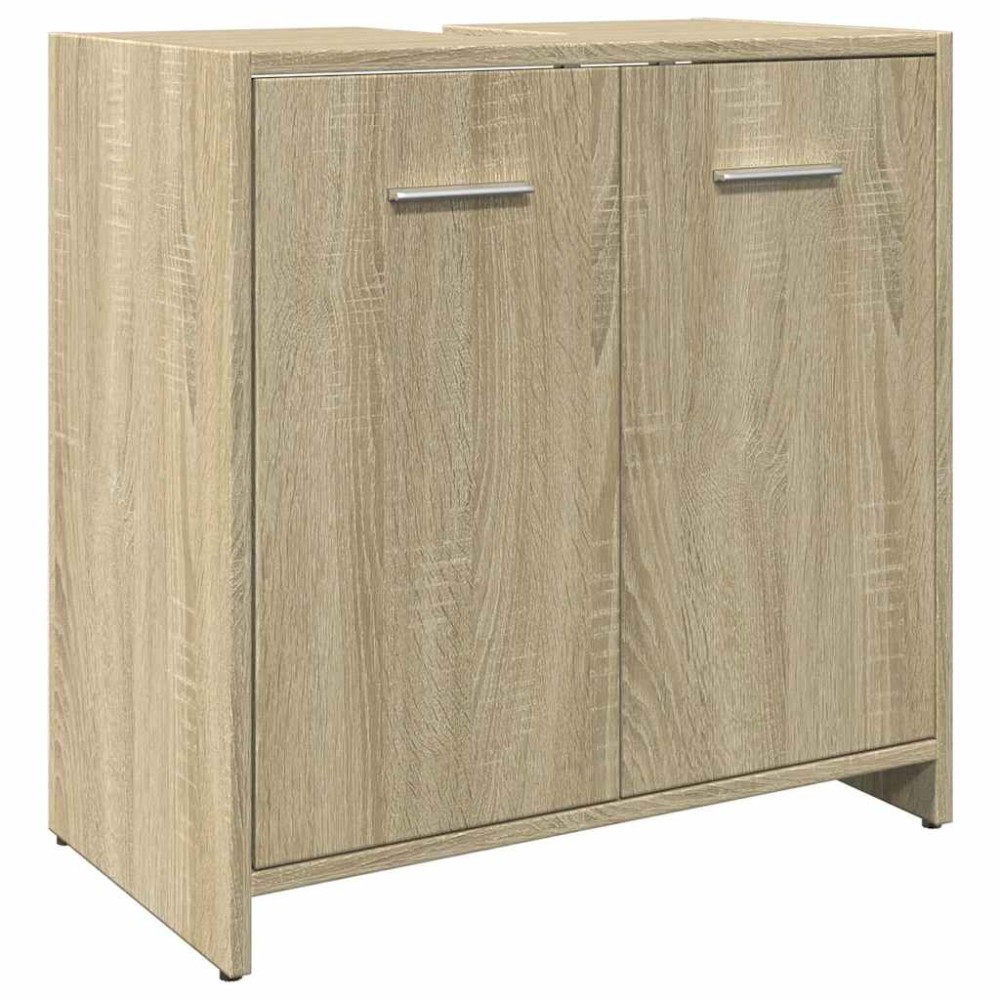 vidaXL Dulap chiuvetă baie, stejar sonoma, 60x33x60 cm, lemn prelucrat