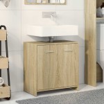 vidaXL Dulap chiuvetă baie, stejar sonoma, 60x33x60 cm, lemn prelucrat vidaXL Dulap chiuvetă baie, stejar sonoma, 60x33x60 cm, lemn prelucrat