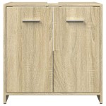 vidaXL Dulap chiuvetă baie, stejar sonoma, 60x33x60 cm, lemn prelucrat vidaXL Dulap chiuvetă baie, stejar sonoma, 60x33x60 cm, lemn prelucrat