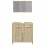 vidaXL Set mobilier de baie, 2 piese, stejar sonoma, lemn prelucrat vidaXL Set mobilier de baie, 2 piese, stejar sonoma, lemn prelucrat