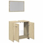 vidaXL Set mobilier de baie, 2 piese, stejar sonoma, lemn prelucrat vidaXL Set mobilier de baie, 2 piese, stejar sonoma, lemn prelucrat