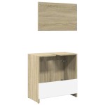 vidaXL Set mobilier de baie, 2 piese, stejar sonoma, lemn prelucrat vidaXL Set mobilier de baie, 2 piese, stejar sonoma, lemn prelucrat
