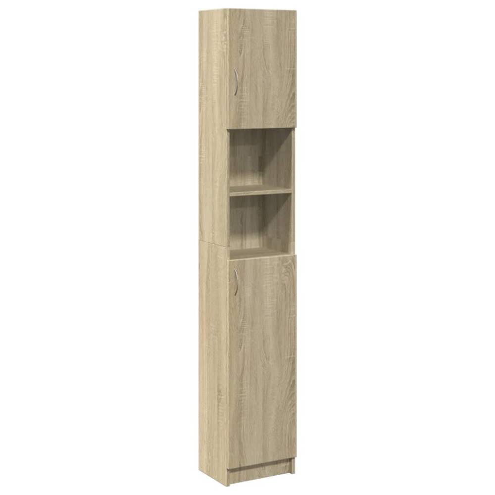 vidaXL Dulap de baie, stejar Sonoma, 32x25,5x190 cm, PAL