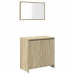 vidaXL Set mobilier de baie, 2 piese, stejar sonoma, lemn prelucrat vidaXL Set mobilier de baie, 2 piese, stejar sonoma, lemn prelucrat