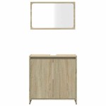 vidaXL Set mobilier de baie, 2 piese, stejar sonoma, lemn prelucrat vidaXL Set mobilier de baie, 2 piese, stejar sonoma, lemn prelucrat