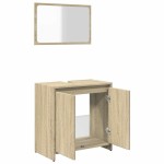 vidaXL Set mobilier de baie, 2 piese, stejar sonoma, lemn prelucrat vidaXL Set mobilier de baie, 2 piese, stejar sonoma, lemn prelucrat