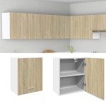 vidaXL Dulap montat pe perete “Lyon” stejar sonoma 50x31x60 cm