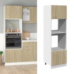 vidaXL Dulap cuptor microunde “Lyon”, stejar Sonoma, 60 x 57 x 207 cm vidaXL Dulap cuptor microunde “Lyon”, stejar Sonoma, 60 x 57 x 207 cm