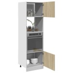 vidaXL Dulap cuptor microunde “Lyon”, stejar Sonoma, 60 x 57 x 207 cm vidaXL Dulap cuptor microunde “Lyon”, stejar Sonoma, 60 x 57 x 207 cm