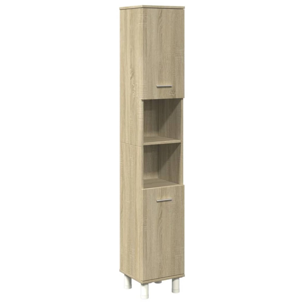 vidaXL Dulap de baie, stejar sonoma, 30,5x30x179 cm, lemn prelucrat
