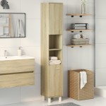 vidaXL Dulap de baie, stejar sonoma, 30,5x30x179 cm, lemn prelucrat