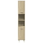 vidaXL Dulap de baie, stejar sonoma, 30,5x30x179 cm, lemn prelucrat