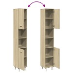 vidaXL Dulap de baie, stejar sonoma, 30,5x30x179 cm, lemn prelucrat