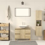 vidaXL Dulap de baie, stejar sonoma, 30x30x130 cm, lemn prelucrat vidaXL Dulap de baie, stejar sonoma, 30x30x130 cm, lemn prelucrat