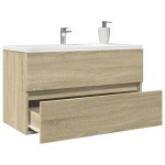 vidaXL Dulap de chiuvetă, stejar Sonoma, 80x38,5x45 cm, PAL vidaXL Dulap de chiuvetă, stejar Sonoma, 80x38,5x45 cm, PAL
