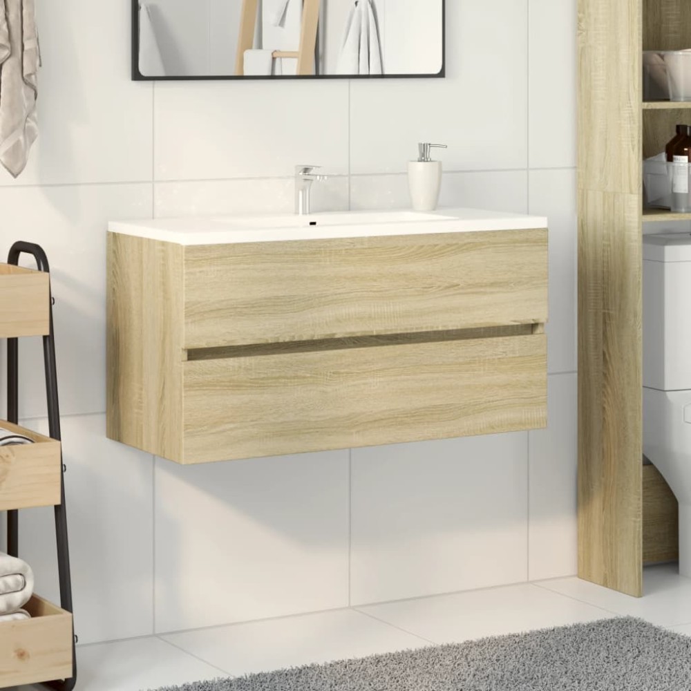 vidaXL Dulap de chiuvetă, stejar sonoma, 90x38,5x45 cm, PAL