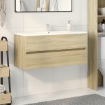 vidaXL Dulap chiuvetă baie stejar sonoma 100x38,5x45 cm lemn prelucrat vidaXL Dulap chiuvetă baie stejar sonoma 100x38,5x45 cm lemn prelucrat