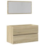 vidaXL Dulap de baie cu oglindă, stejar sonoma, 80x38,5x45 cm vidaXL Dulap de baie cu oglindă, stejar sonoma, 80x38,5x45 cm