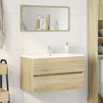 vidaXL Dulap de baie cu oglindă, stejar sonoma, 80x38,5x45 cm vidaXL Dulap de baie cu oglindă, stejar sonoma, 80x38,5x45 cm