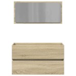 vidaXL Dulap de baie cu oglindă, stejar sonoma, 80x38,5x45 cm vidaXL Dulap de baie cu oglindă, stejar sonoma, 80x38,5x45 cm