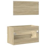 vidaXL Dulap de baie cu oglindă, stejar sonoma, 80x38,5x45 cm vidaXL Dulap de baie cu oglindă, stejar sonoma, 80x38,5x45 cm