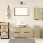 vidaXL Dulap de baie montat pe perete, stejar sonoma, 32x20x67 cm