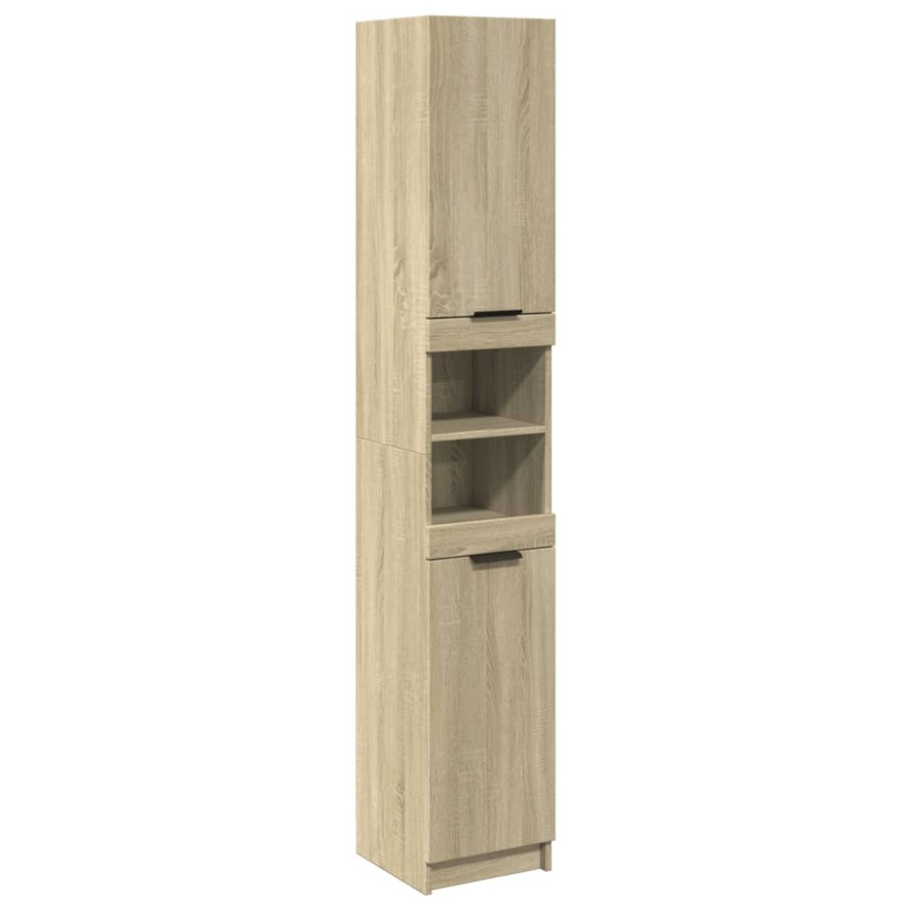 vidaXL Dulap de baie, stejar sonoma, 32x34x188,5 cm, lemn prelucrat
