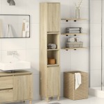 vidaXL Dulap de baie, stejar sonoma, 30x30x190 cm, lemn prelucrat vidaXL Dulap de baie, stejar sonoma, 30x30x190 cm, lemn prelucrat