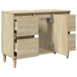 vidaXL Dulap de chiuvetă, stejar sonoma, 80x33x60 cm, lemn prelucrat vidaXL Dulap de chiuvetă, stejar sonoma, 80x33x60 cm, lemn prelucrat