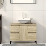 vidaXL Dulap de chiuvetă, stejar sonoma, 80x33x60 cm, lemn prelucrat vidaXL Dulap de chiuvetă, stejar sonoma, 80x33x60 cm, lemn prelucrat
