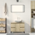 vidaXL Dulap de chiuvetă, stejar sonoma, 80x33x60 cm, lemn prelucrat vidaXL Dulap de chiuvetă, stejar sonoma, 80x33x60 cm, lemn prelucrat